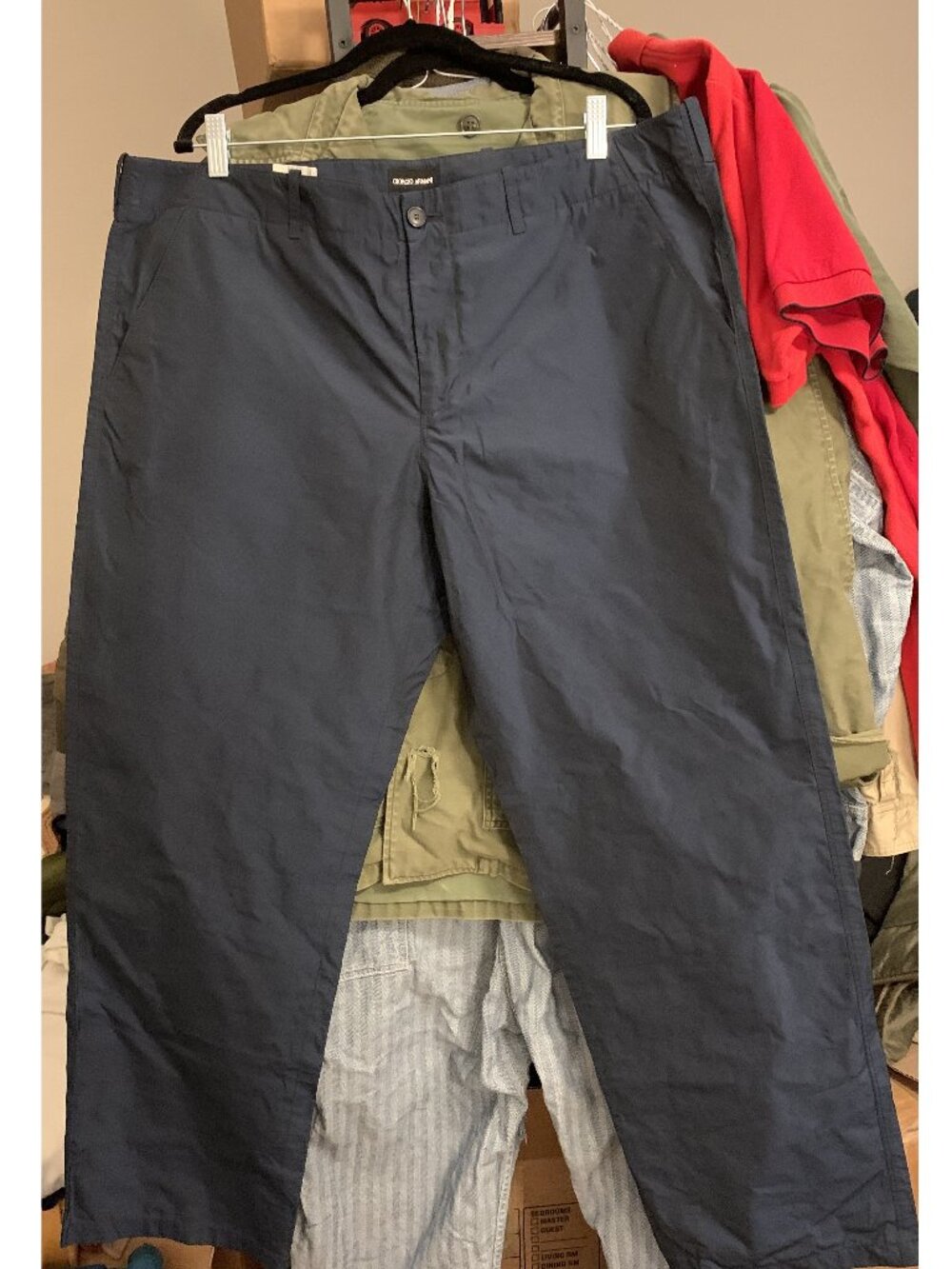 Vintage Giorgio Armani Iridescent Blue Taffeta Nylon Ski Pants-style Trousers